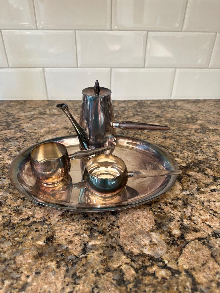 Koffieset verzilverd, Ophalen of Verzenden