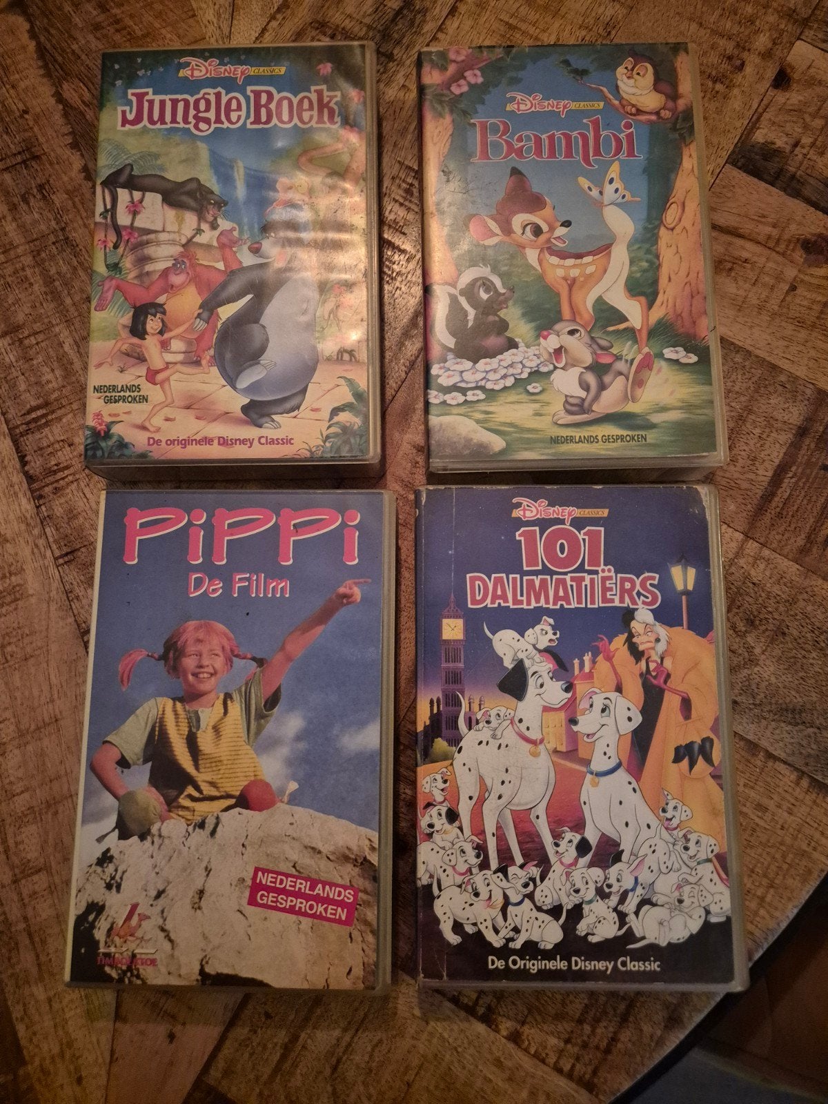 Disney VHS Colle: Jungle Boek, Bambi, 101 Dalmatiërs & Pi, Cd's en Dvd's, Gebruikt, Alle leeftijden, Kinderprogramma of -film