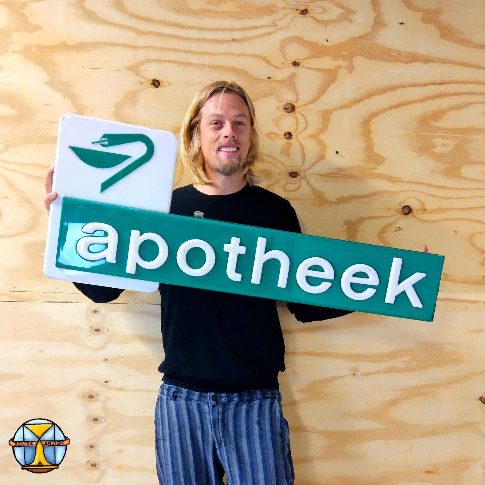 Vintage Apotheek Licht Reclamebord (geen verlichting+schade), Reclamebord, Gebruikt, ., Ophalen of Verzenden