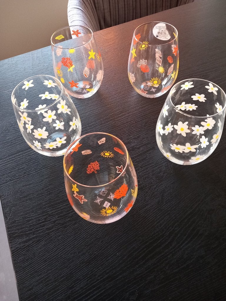 GROTE NIEUWE WATERGLAZEN MET GRATIS ONDERZETTERS VAN DE HEMA, Nieuw, Ophalen of Verzenden, Glas, Overige stijlen