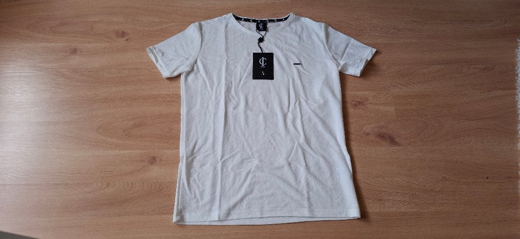 maat L NIEUW gebroken wit shirt merk IC Wear Brand, Maat 52/54 (L), Verzenden, Wit, Nieuw