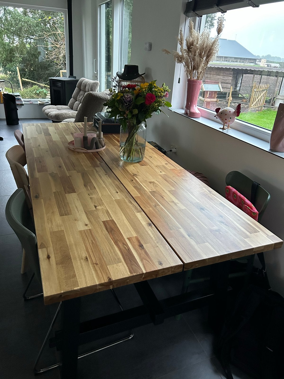 IKEA Skogsta eettafel - Massief acaciahout - 235 cm, Ophalen, Gebruikt, 100 tot 150 cm, 200 cm of meer