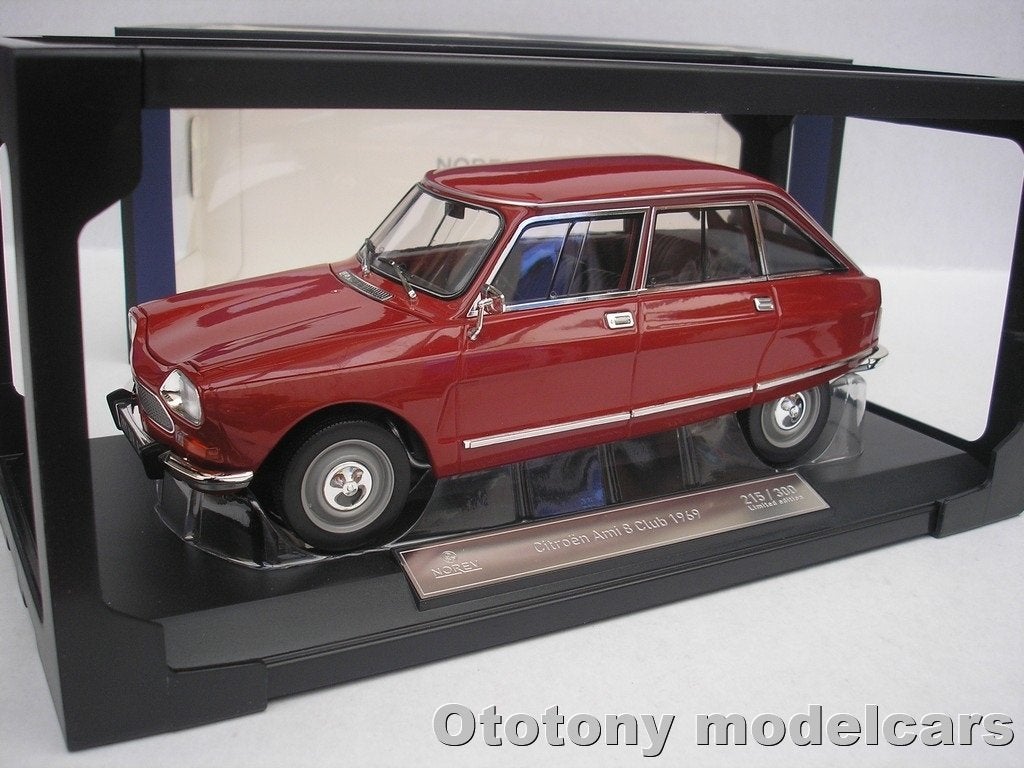 Citroën Ami 8 Club 1969 Rood 1/18 Norev, Ophalen of Verzenden, Nieuw, Auto, Norev