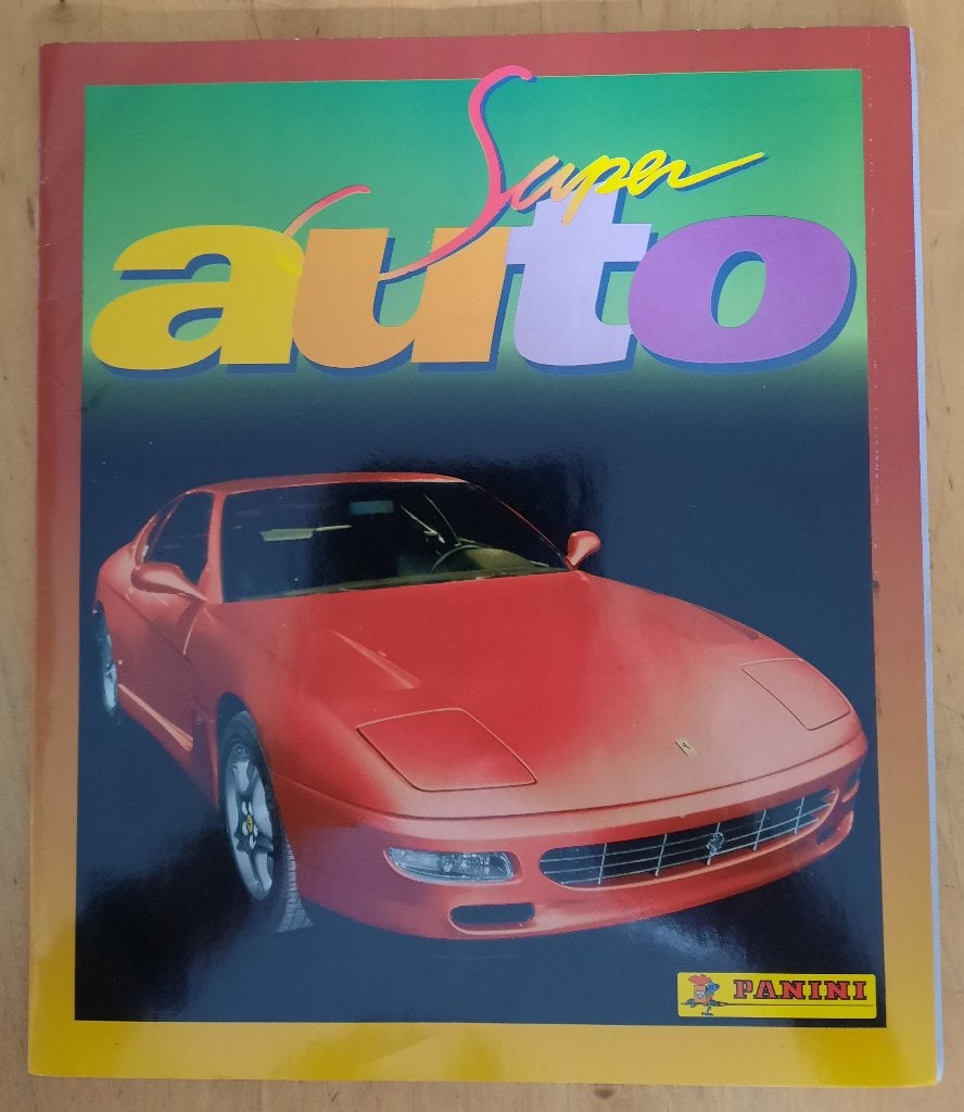 Panini Super Auto Stickerboek - Zeldzaam, Ophalen of Verzenden, Zo goed als nieuw