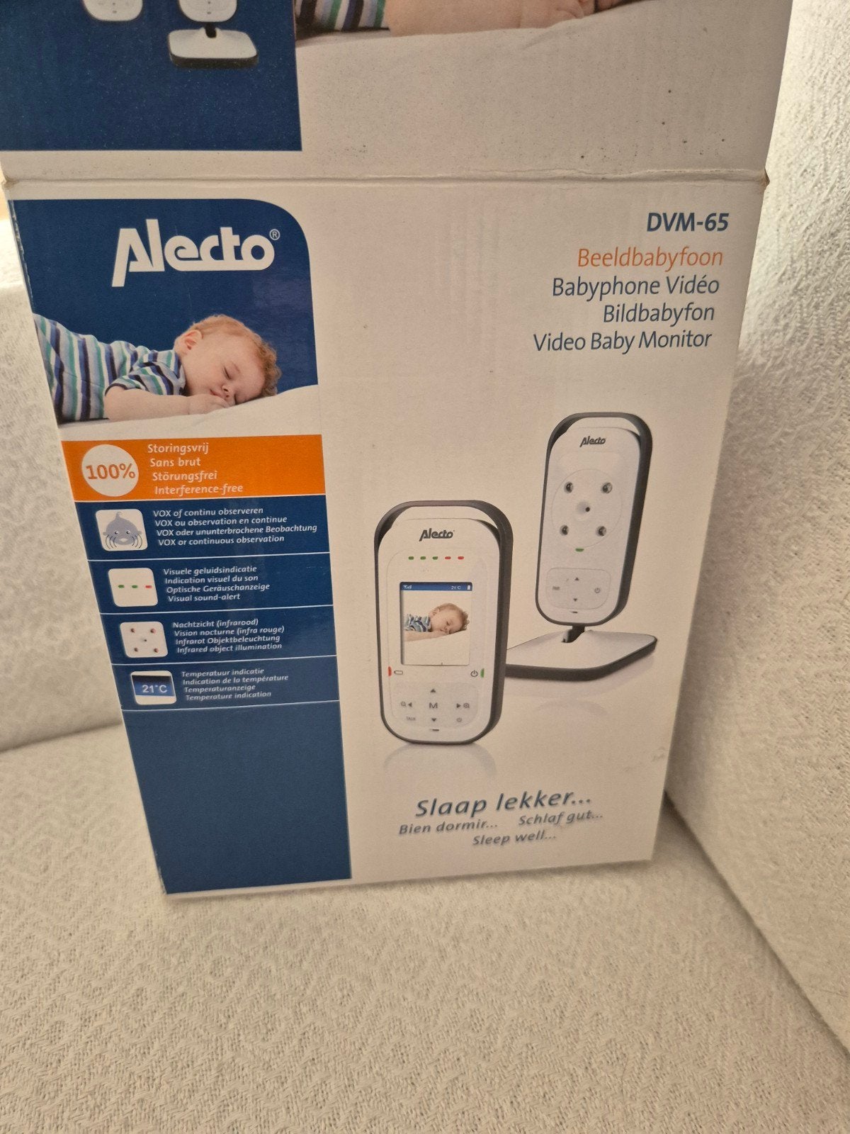 Alecto DVM-65 Video Babyfoon met Camera en Terugspreekfuncti, Ophalen of Verzenden, Zo goed als nieuw
