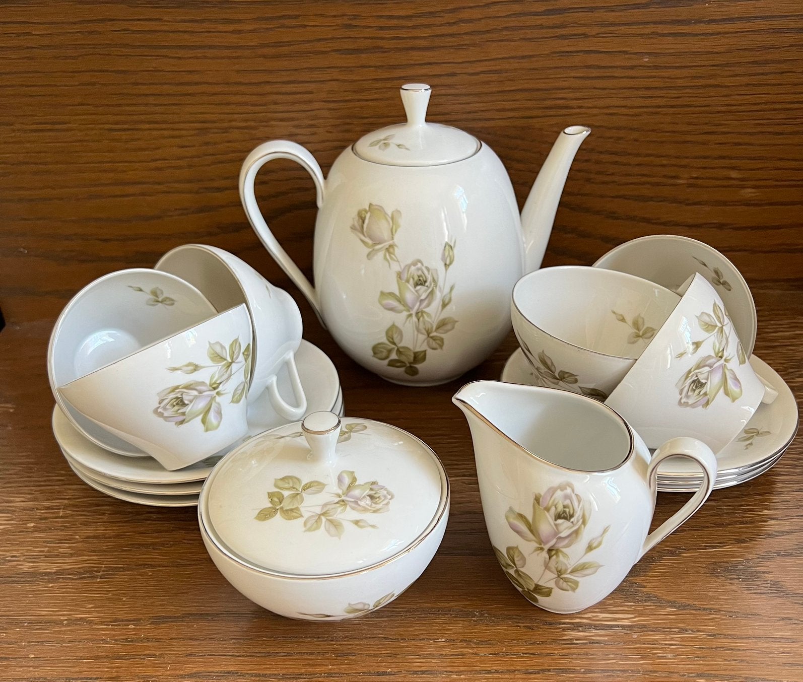 Vintage theeservies Easy Life royal-grey Bavaria 6p., Antiek en Kunst, Ophalen