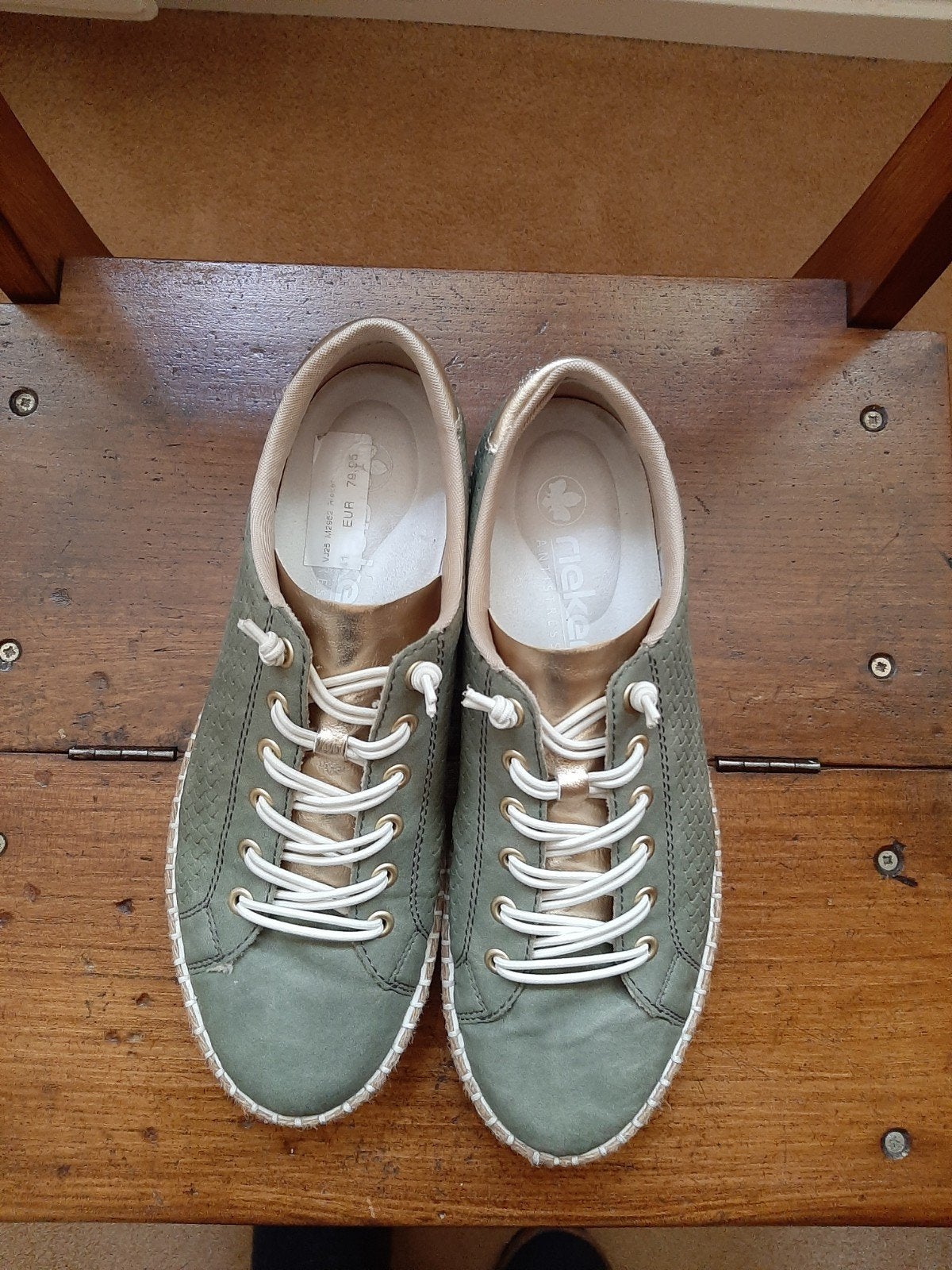 Rieker schoenen, groen, maat 41, 1 x gedragen, Ophalen of Verzenden, Zo goed als nieuw, Groen, Sneakers of Gympen