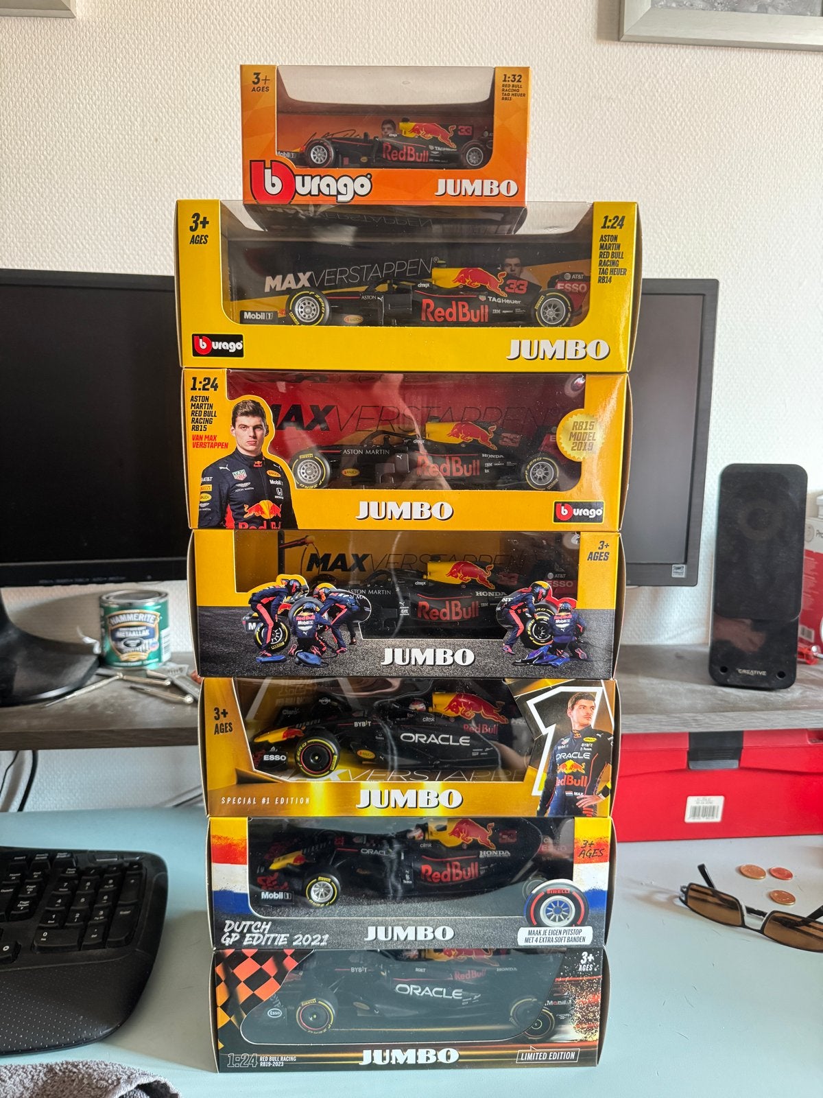 Max Verstappen Red Bull Racing schaalmodellen (7 stuks), Ophalen, Nieuw, Overige typen