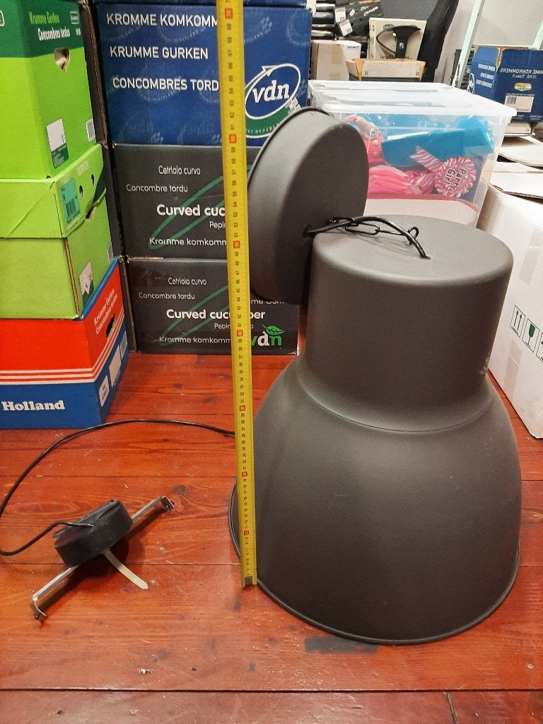 Hanglamp Hektar grijs industrieel, Ophalen, Gebruikt, Metaal