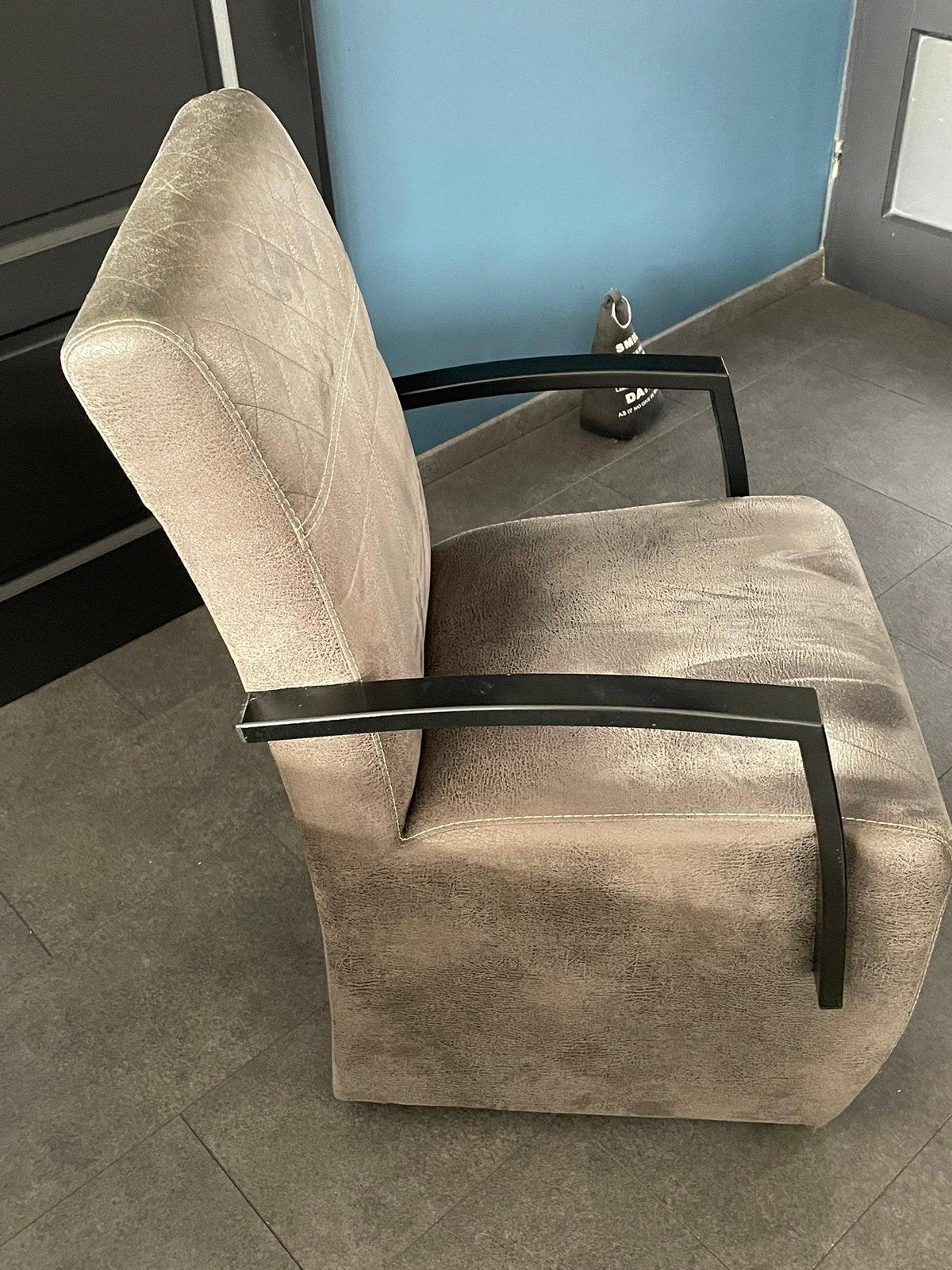 Eetkamerstoel, Huis en Inrichting, Stoelen, Ophalen, Zo goed als nieuw, Grijs, Stof