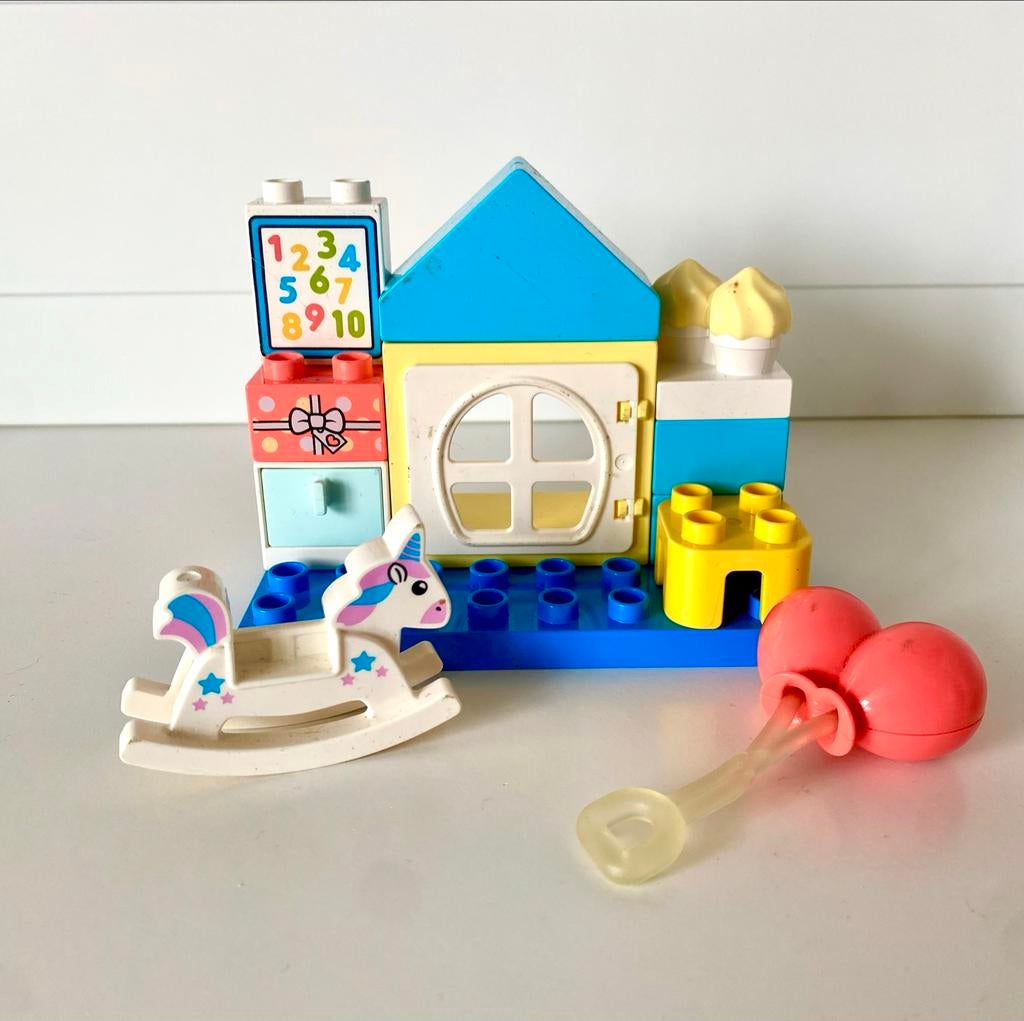 Lego Duplo huisje, eenhoorn en rammelaar, Ophalen of Verzenden, Gebruikt, Overige typen