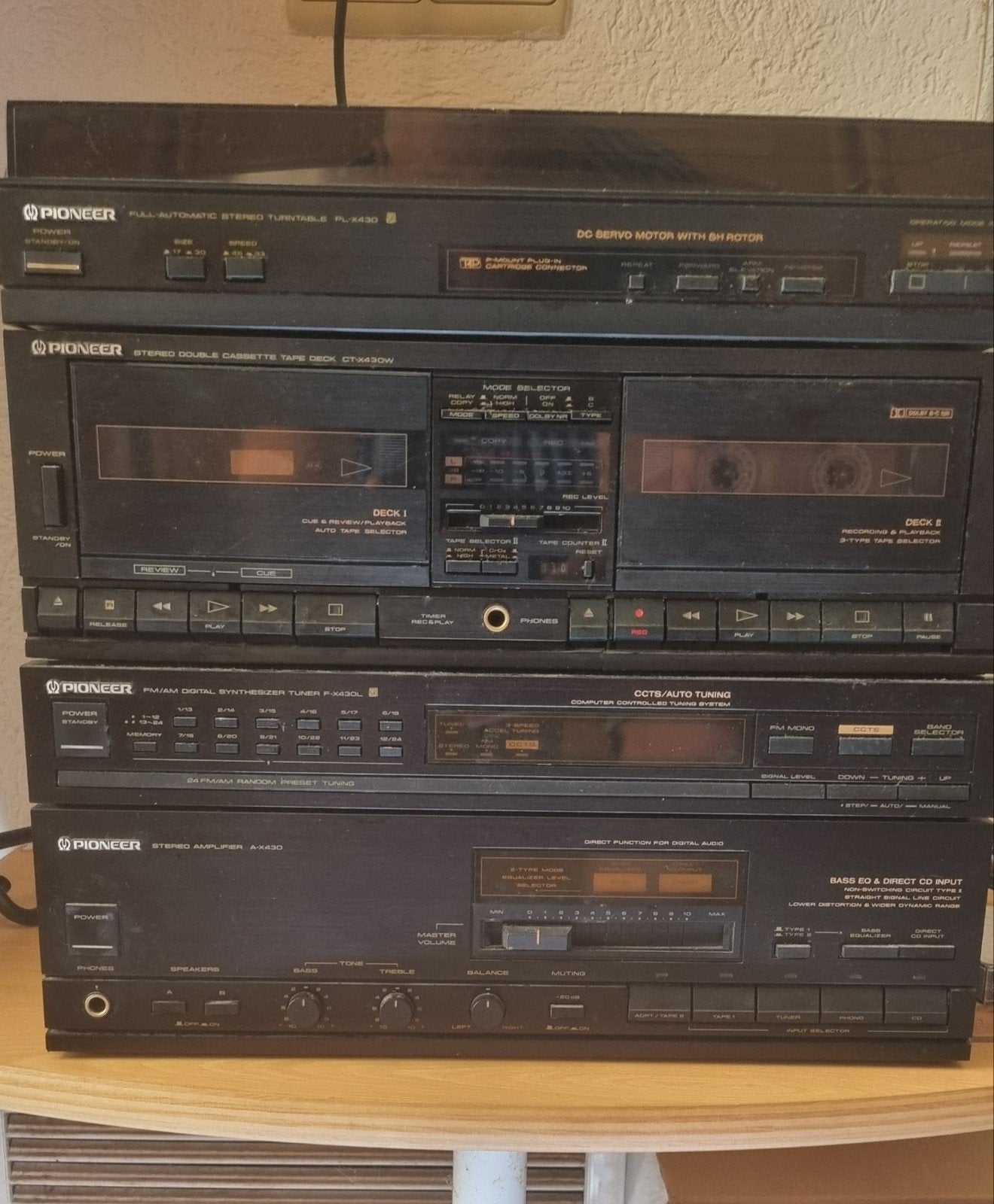pioneer Stereo met +- 28 singels / 30 lp/ 50 cassettebandje, Ophalen, Gebruikt, Cassettedeck, Pioneer
