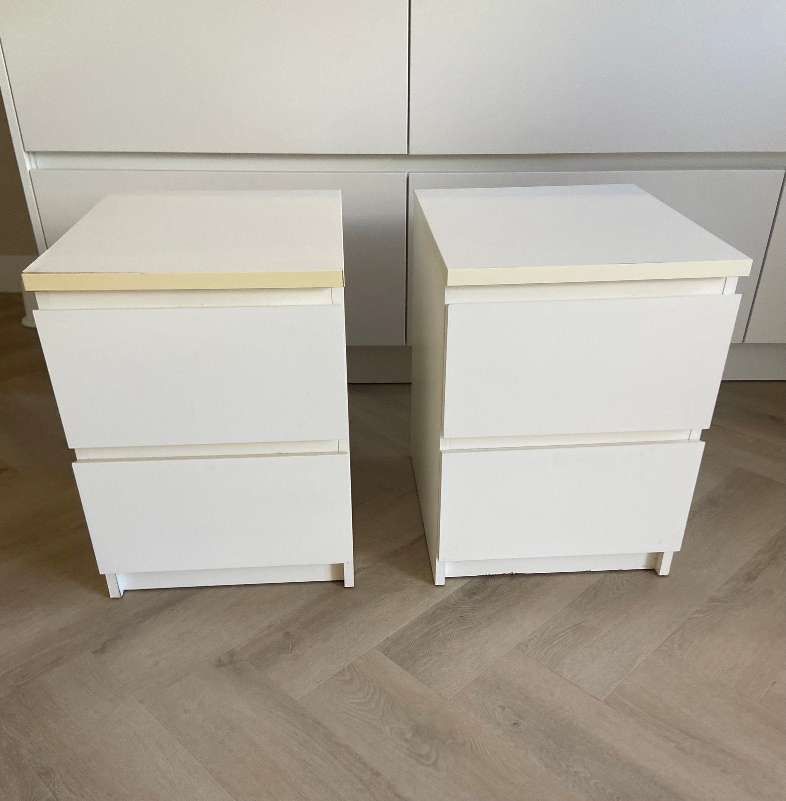 Ikea nachtkasje 2 x, Ophalen, Gebruikt, Minder dan 45 cm, 55 tot 70 cm