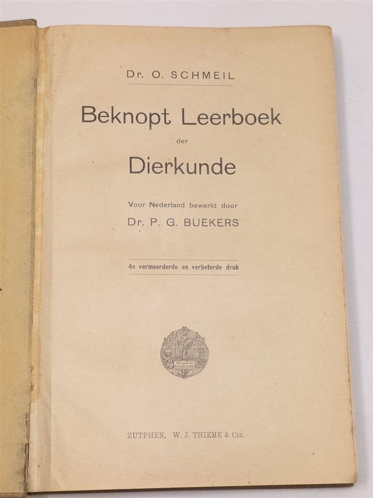Beknopt Leerboek Dierkunde — Schmeil, Kleurenlitho\'s 1916, Ophalen of Verzenden