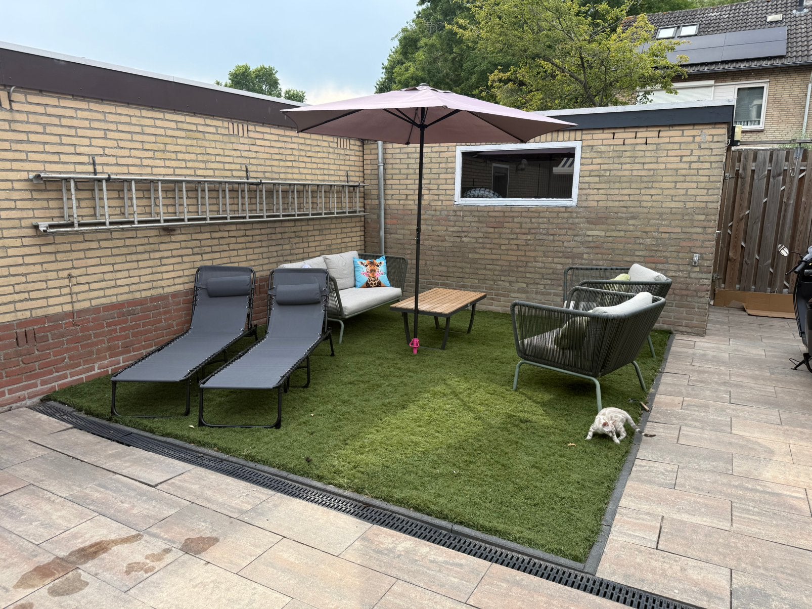 TEAB zsm weg Kunstgras 350x350+-, Tuin en Terras, Gras en Kunstgras, Ophalen, Zo goed als nieuw