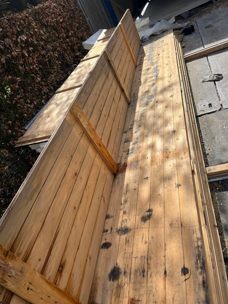 Houten dakbeschot, vloerdelen, wandpanelen 30m2, Doe-het-zelf en Verbouw, Hout en Planken, Ophalen, Minder dan 25 mm, Nieuw, Plank