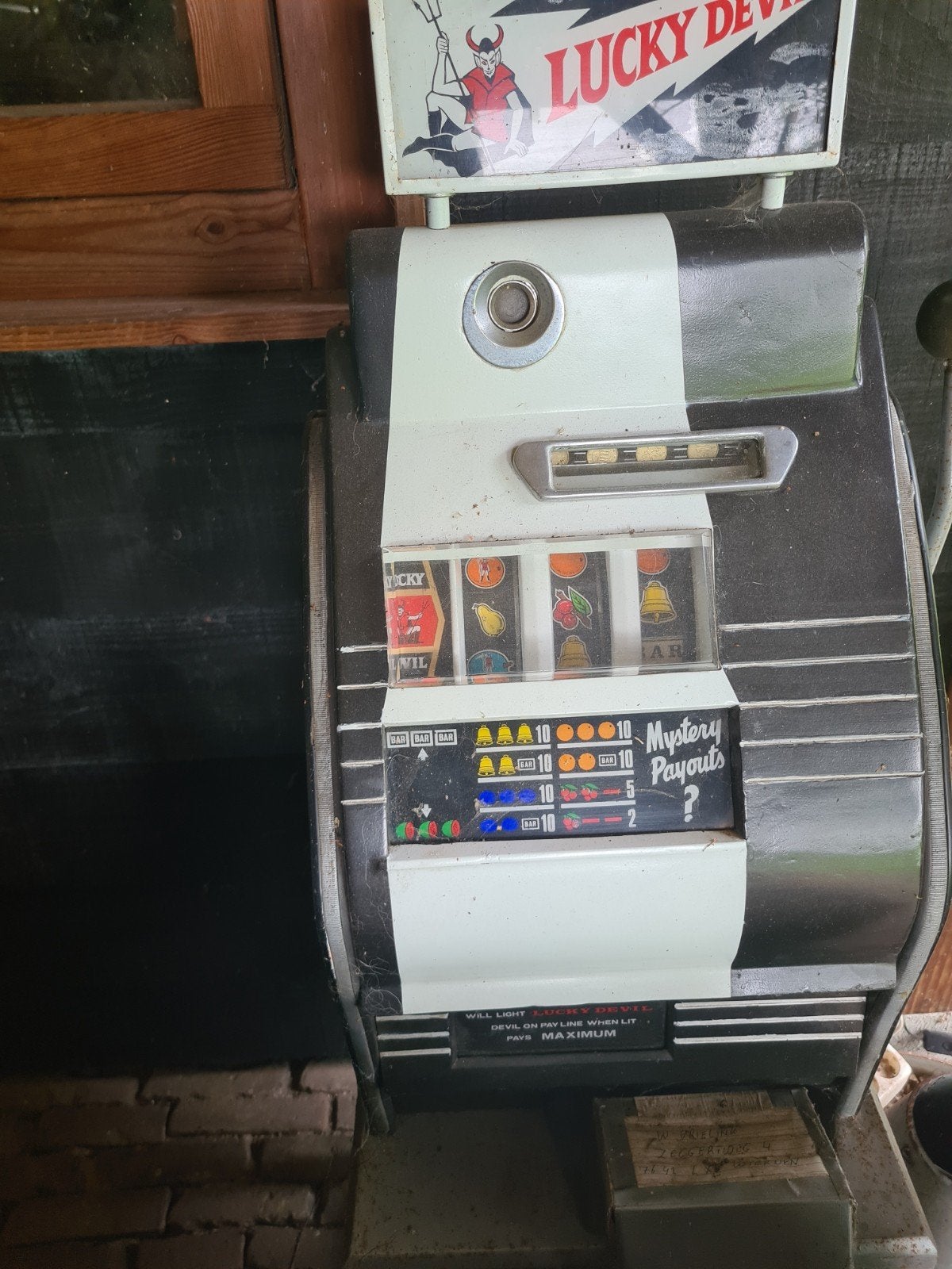 Vintage Lucky Devil gokkast - moet nagekeken worden, Overige munten, Ophalen, Gebruikt