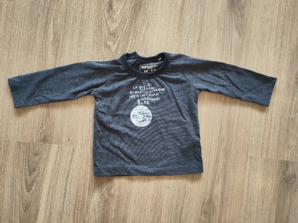 Donkerblauw shirt van Imps & Elfs maat 68, Zo goed als nieuw, Jongetje, Shirtje of Longsleeve, IMPS&ELFS