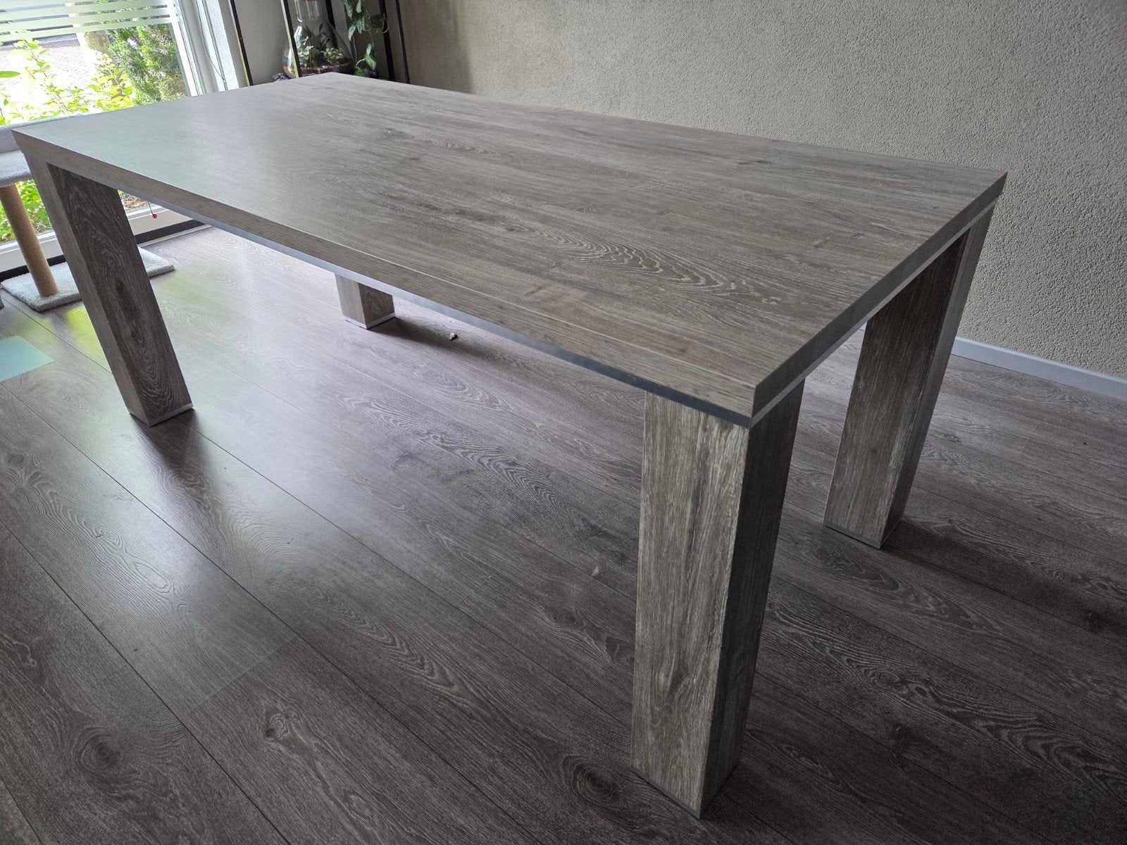 Eettafel +salontafel lamalux grijs eiken, Ophalen, Rechthoekig, 150 tot 200 cm, 50 tot 100 cm
