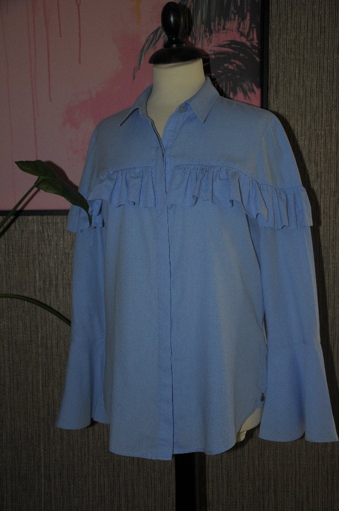 Superleuke blauwe blouse van Maison Scotch, maat 38, zgan!, Maat 38/40 (M), Blauw, Zo goed als nieuw, Maison Scotch