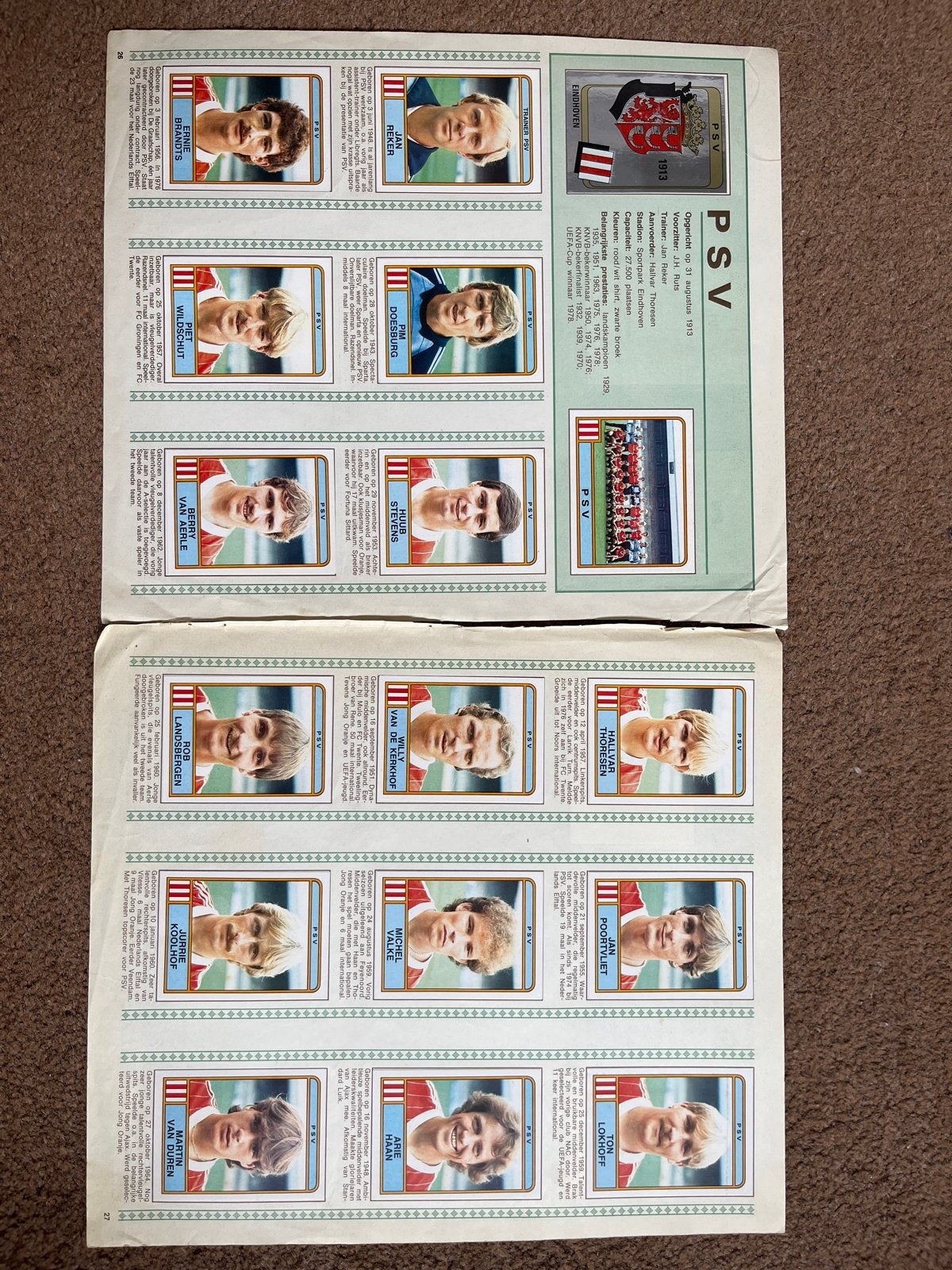 PSV Voetbalplaatjes Album - Jaren '80, Verzamelen, Ophalen of Verzenden, Gebruikt, PSV, Poster, Plaatje of Sticker