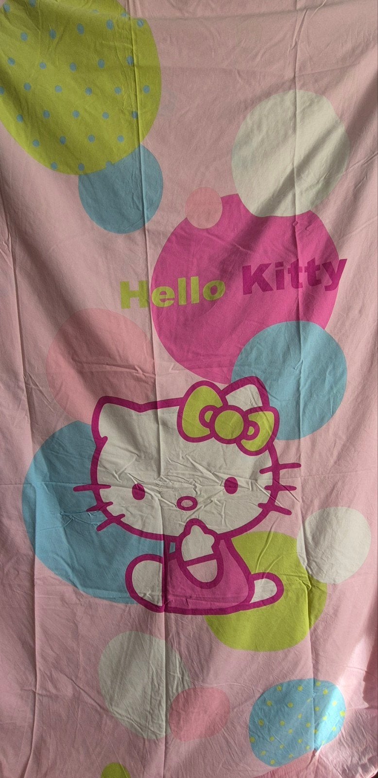 Dekbedovertrek 1 persoons Hello Kitty roze, Meisje, Dekbedovertrek, Ophalen of Verzenden, Zo goed als nieuw