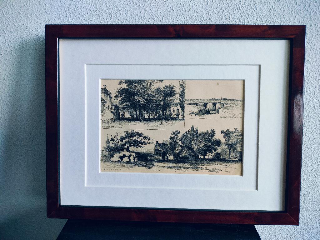Craandijk Litho Assen Rolde Eext Hunebed 1880 (114), Antiek en Kunst, Ophalen of Verzenden