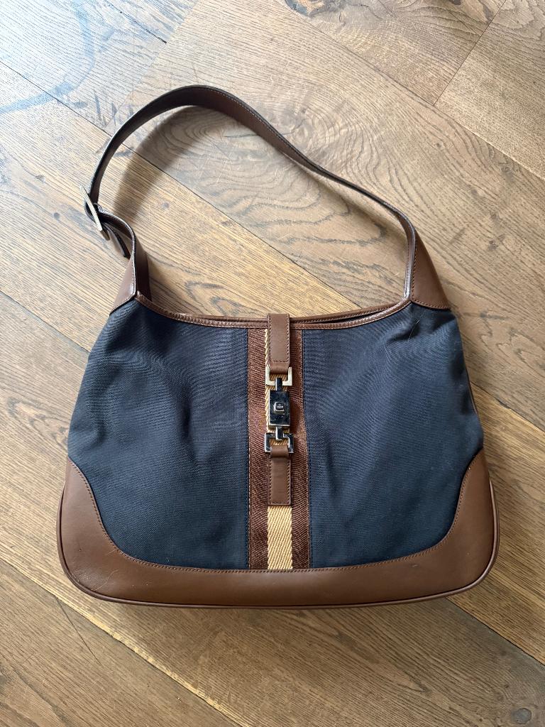 Gucci Vintage Shoulder Bag –Jackie Style Y2K, Ophalen of Verzenden, Gebruikt, Zwart, Schoudertasje