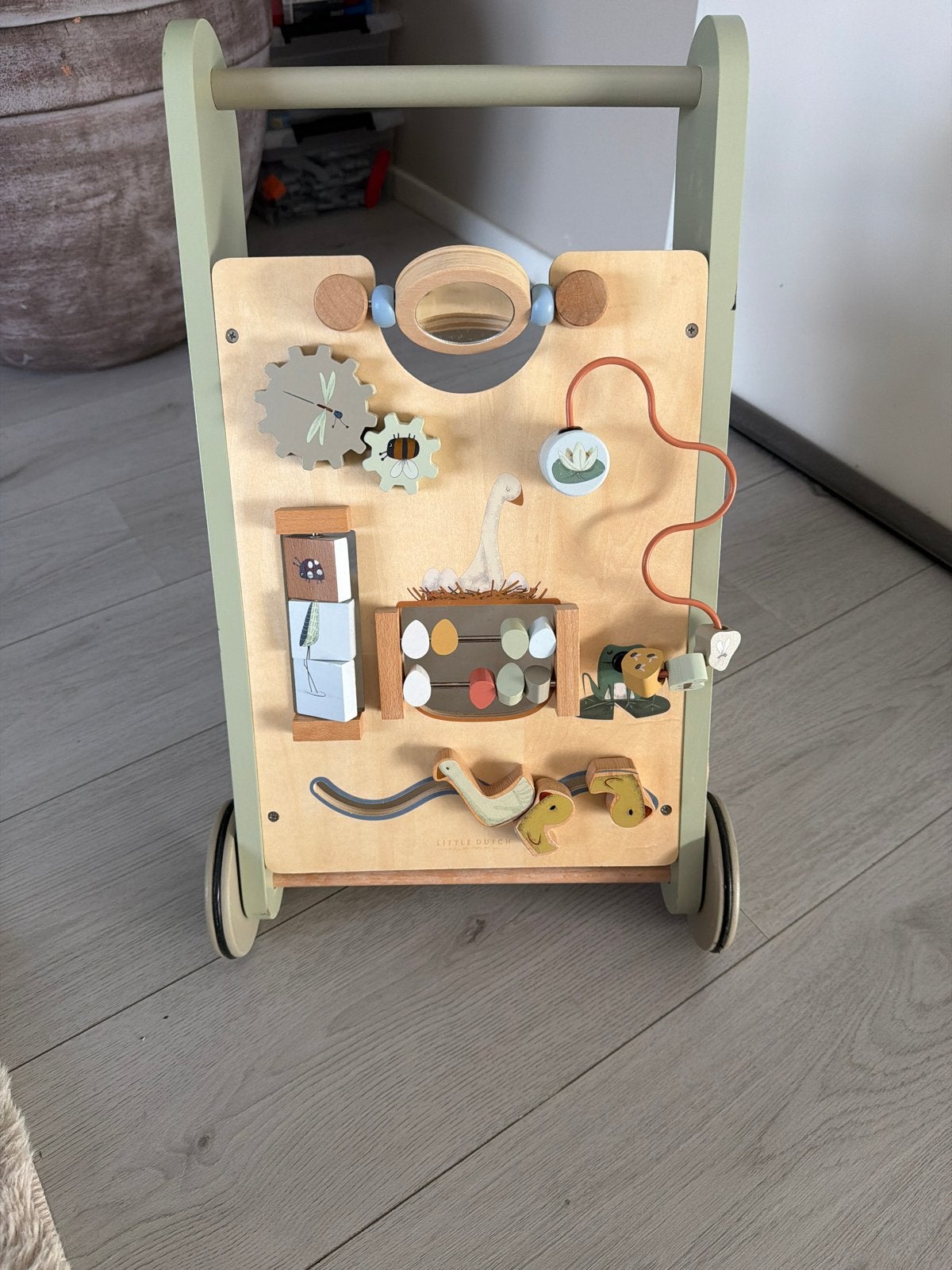 Little Dutch Houten Loopwagen met Activiteitenbord, Ophalen, Zo goed als nieuw, Overige typen, Met wieltjes