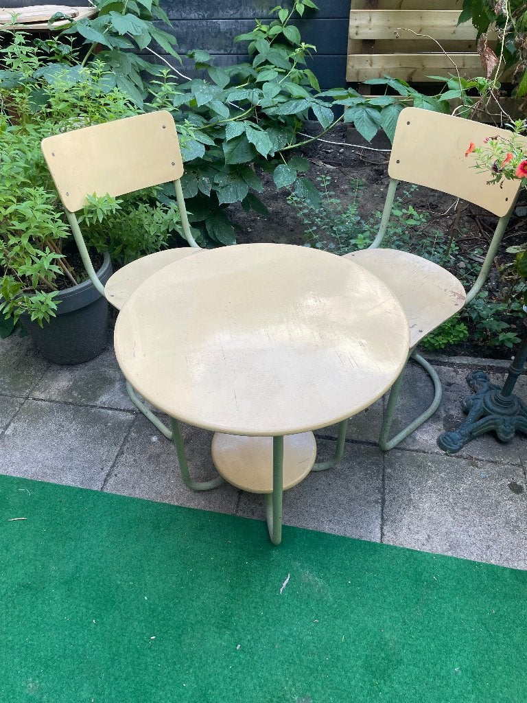 Stoelen en tafel, gispen?, Ophalen, Gebruikt, Rechthoekig, 50 tot 100 cm