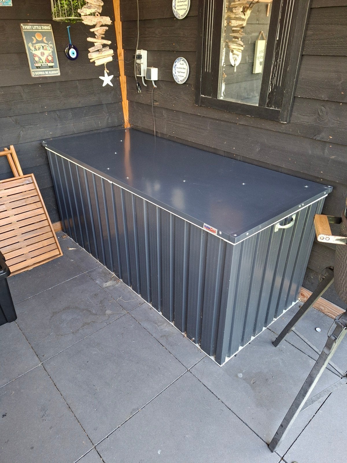 Stevige metalen opbergbox voor buiten - Zo goed als nieuw, Tuin en Terras, Ophalen, Zo goed als nieuw, Metaal, Overige typen