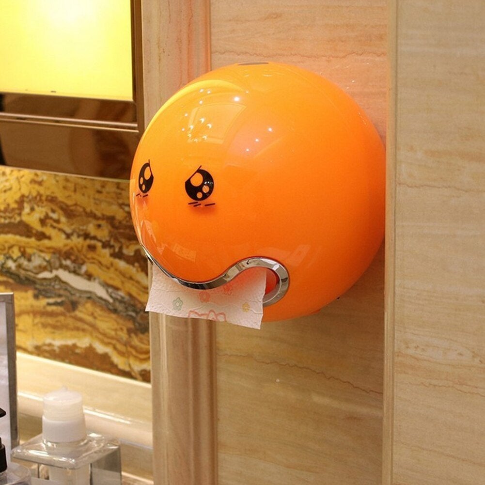 Oranje tissuehouder met Gezicht Stickers - Nieuw, Ophalen, Nieuw