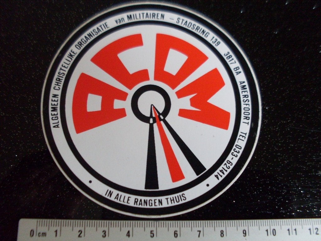 sticker acom algemeen christelijke organisatie militairen, Verzenden, Zo goed als nieuw, Bedrijf of Vereniging