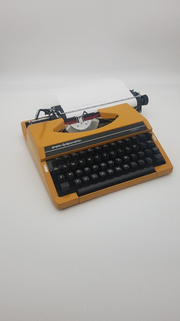 Sperry Remington Tenfifty typemachine – oker/geel, werkend, Ophalen of Verzenden, Gebruikt