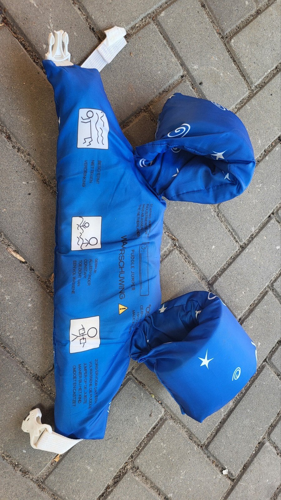 Blauw zwemvest met haaienprint voor kinderen, Ophalen of Verzenden, Gebruikt