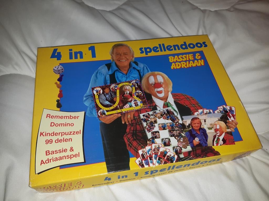 Bassie & Adriaan 4 in 1 spellendoos COMPLEET, Ophalen of Verzenden