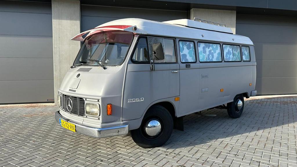 Mercedes 206D camper 1975 wegenbelasting en apk vrij, Caravans en Kamperen, Campers, Buscamper of Camperbus, Mercedes-Benz, Particulier