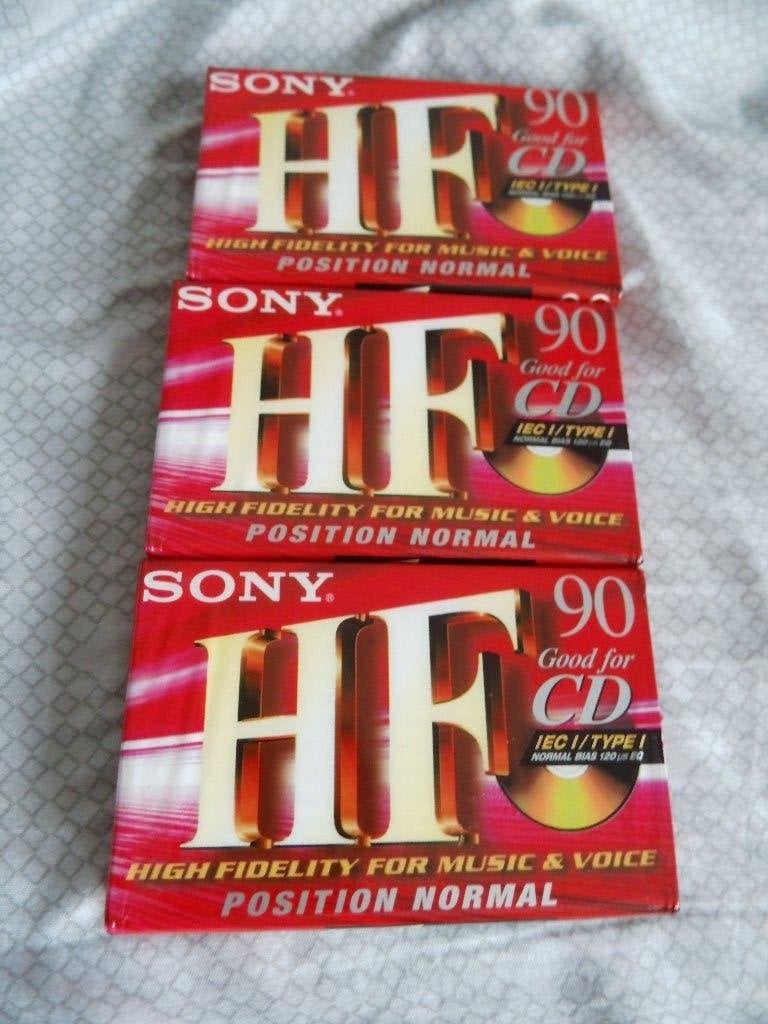 3 nieuwe Sony cassettebanden 90 min, 2 t/m 25 bandjes, Overige genres, Ophalen of Verzenden, Nieuw in verpakking