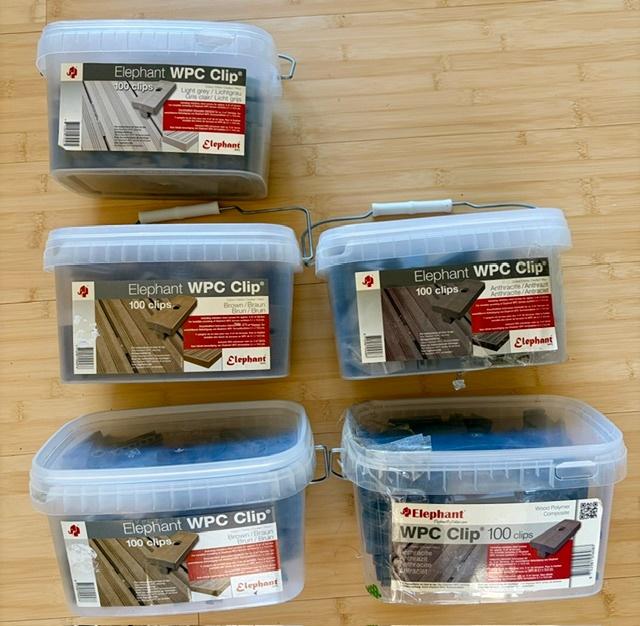 Elephant WPC composiet terras clips bruin, grijs, antraciet, Ophalen of Verzenden, Nieuw, Composiet