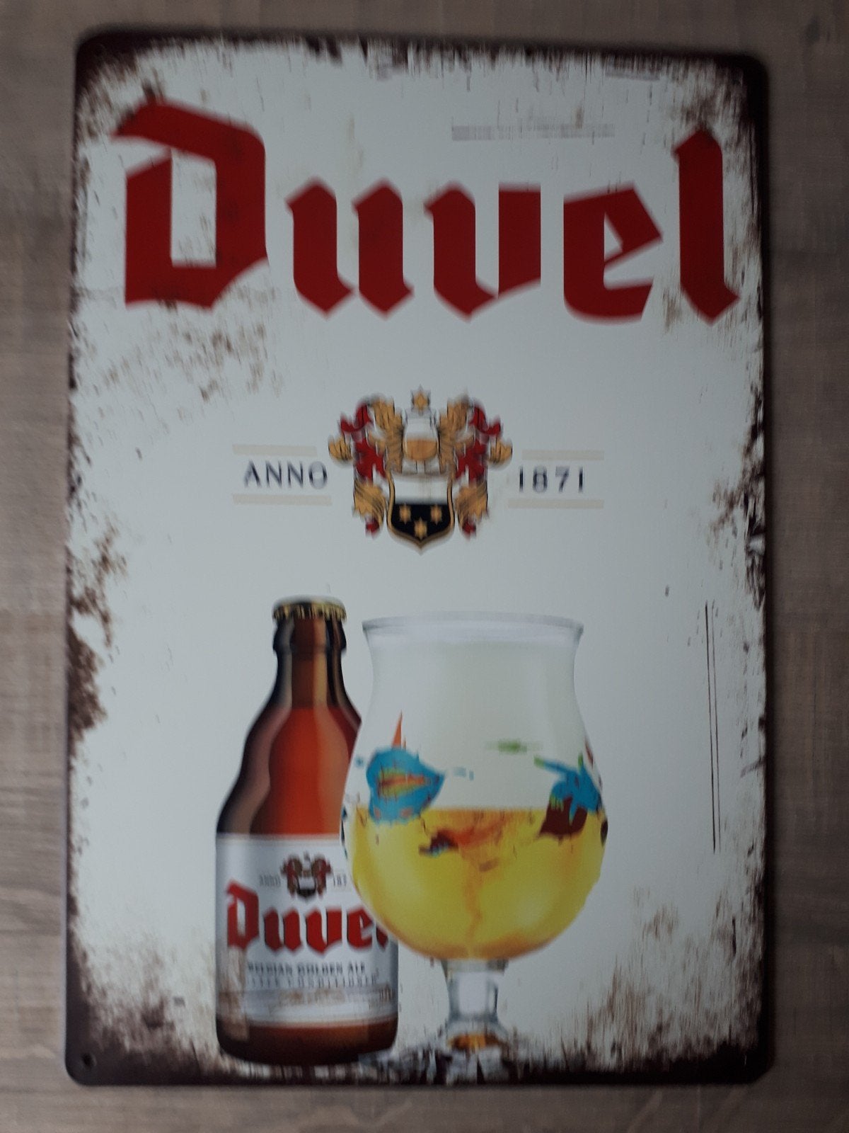 Duvel 20x30 cm Metalen Reclamebord, Ophalen of Verzenden, Nieuw, Duvel