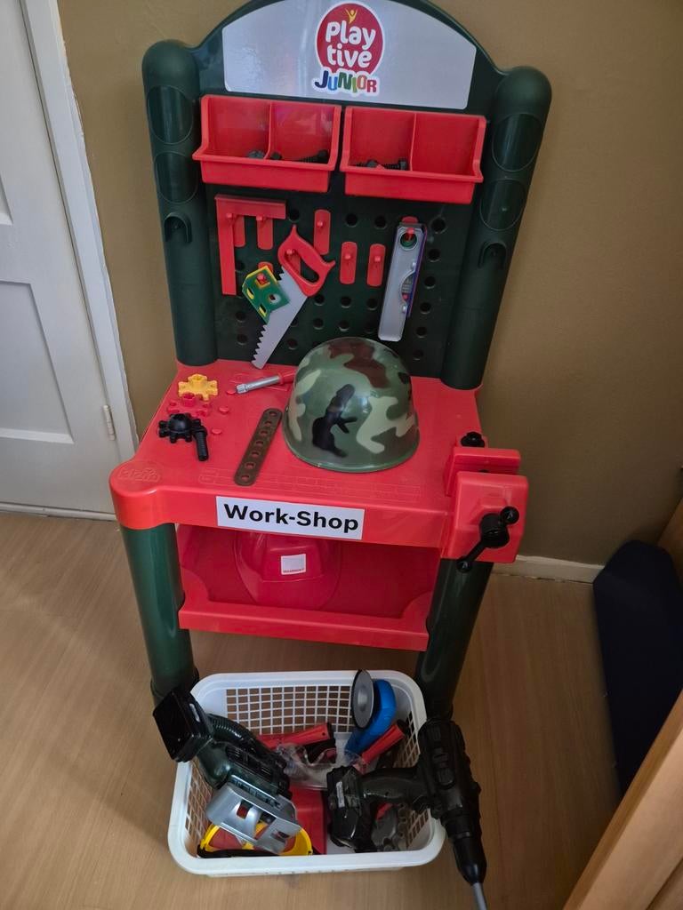 Playtive Junior Werkbank met gereedschap en apparaten, Ophalen of Verzenden, Gebruikt, Jongen of Meisje