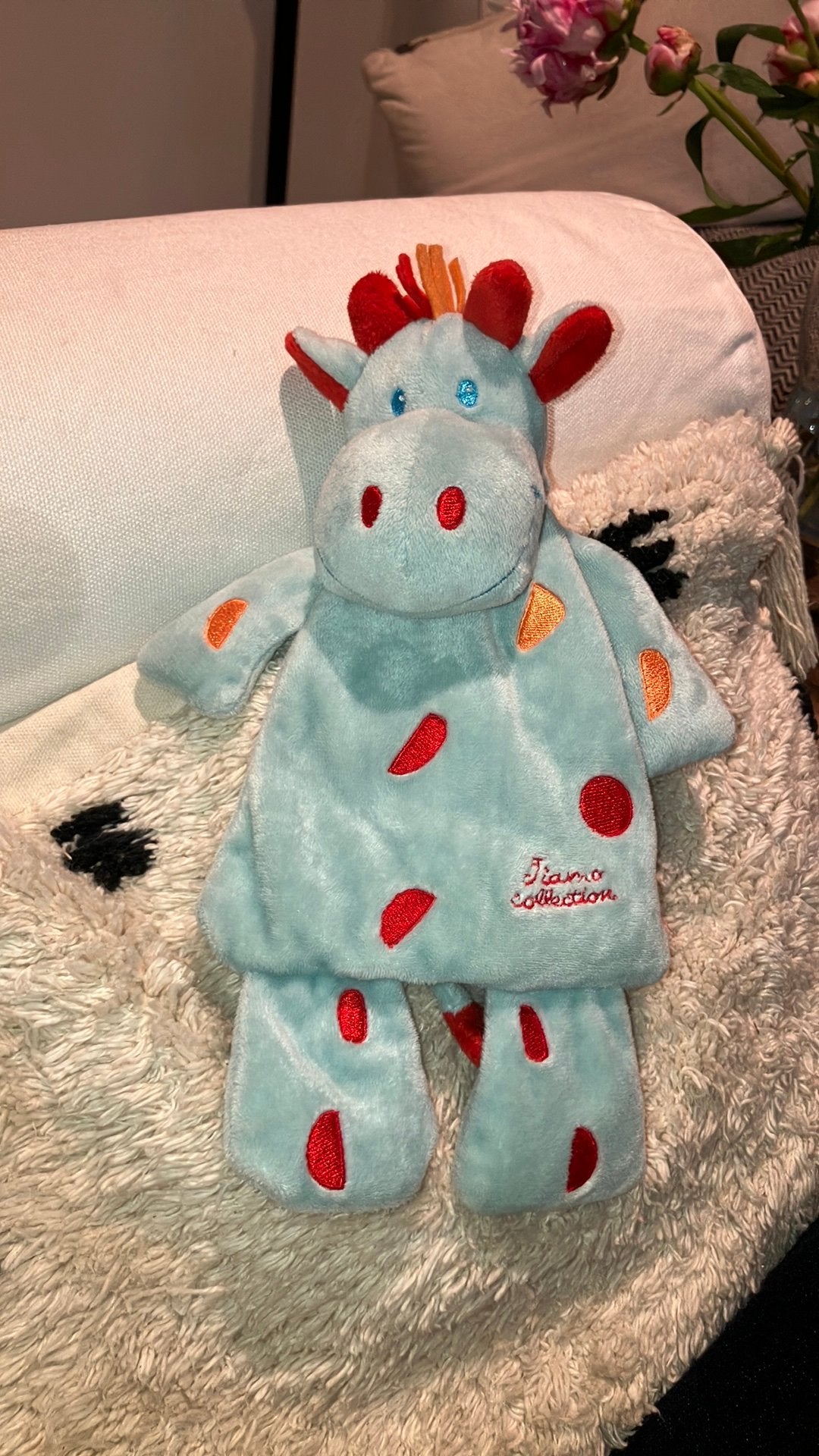 Tiamo giraf giraffe gino, Giraf, Blauw, Wasbaar, Ophalen of Verzenden