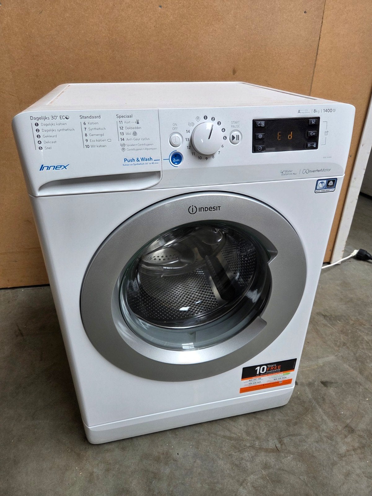 Zeer nette Indesit wasmachine 8 kg. A+++, Witgoed en Apparatuur, Wasmachines, Ophalen, Zo goed als nieuw, 85 tot 90 cm, 1200 tot 1600 toeren