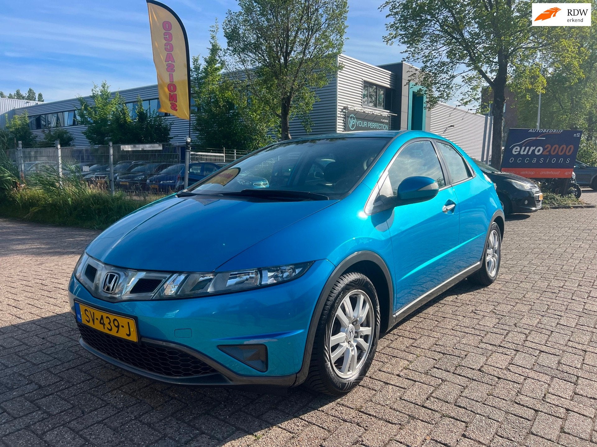 Honda Civic 1.4 Comfort - Automaat - Lmv - Airco - pdc - Net, Auto's, Gebruikt, Zwart, 4 cilinders, Blauw