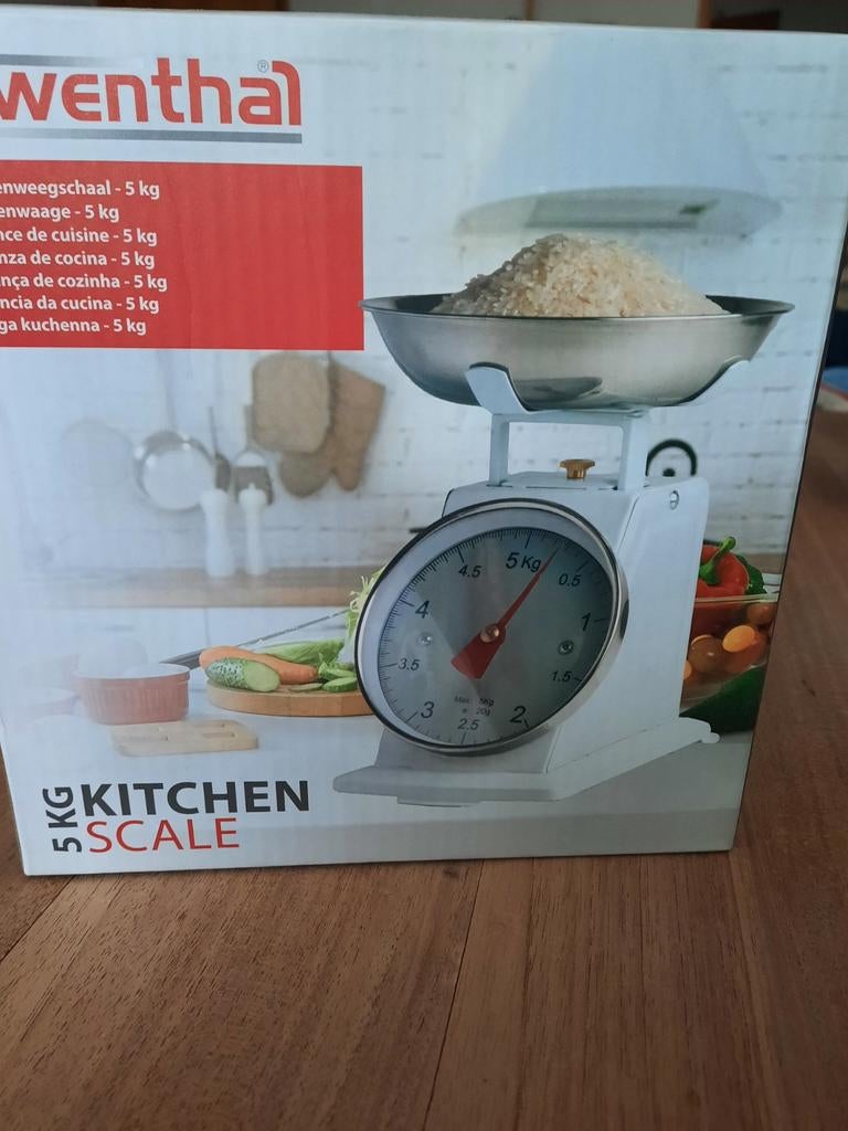 Lowenthal kitchen scale 5 kg, kleur wit. Nieuw in doos, Witgoed en Apparatuur, Weegschalen, Ophalen, Nieuw, Keukenweegschaal, Minder dan 10 kg