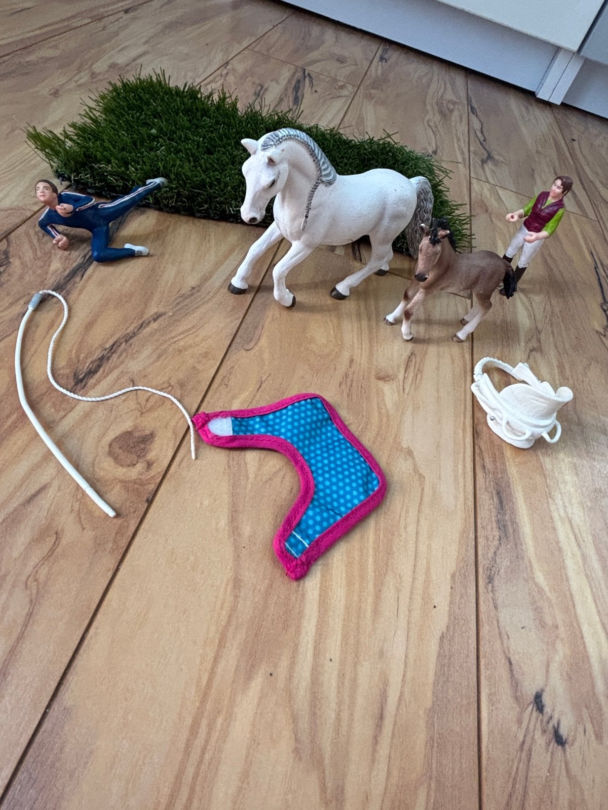 Schleich paarden voltigeset met accessoires, Ophalen of Verzenden, Zo goed als nieuw
