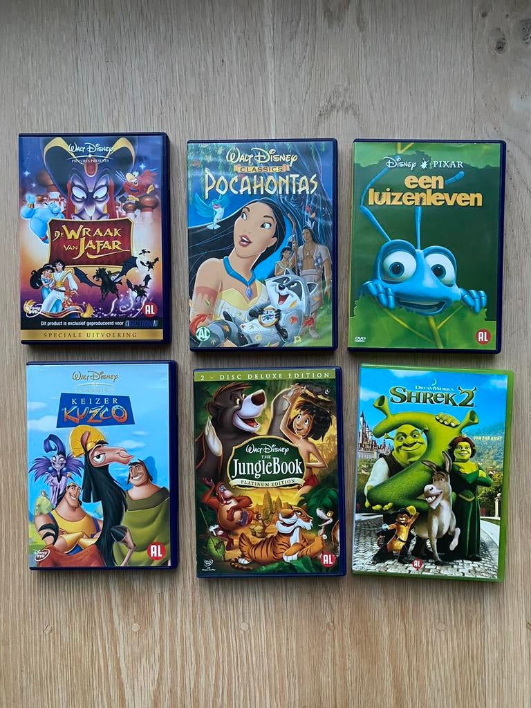 6 Disney & DreamWorks DVD's, Cd's en Dvd's, Blu-ray, Ophalen of Verzenden, Zo goed als nieuw, Tekenfilms en Animatie
