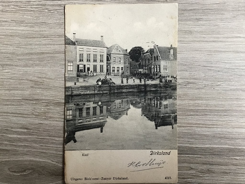 Oude ansicht Kaai Dirksland -Uitgave Binkhorst-Zaayer1900-05, Ophalen of Verzenden, Voor 1920, Gelopen, Zuid-Holland