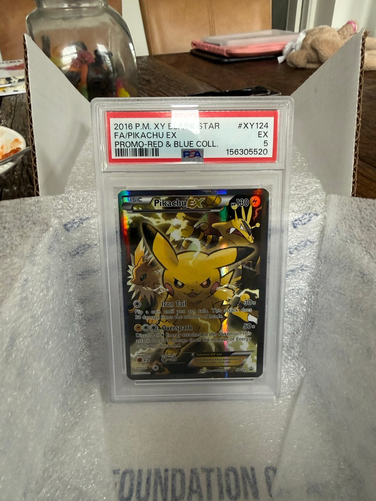 Pikachu EX XY124 PSA 5 Promo Pokémon Kaart, Hobby en Vrije tijd, Verzamelkaartspellen | Pokémon, Ophalen, Gebruikt, Losse kaart