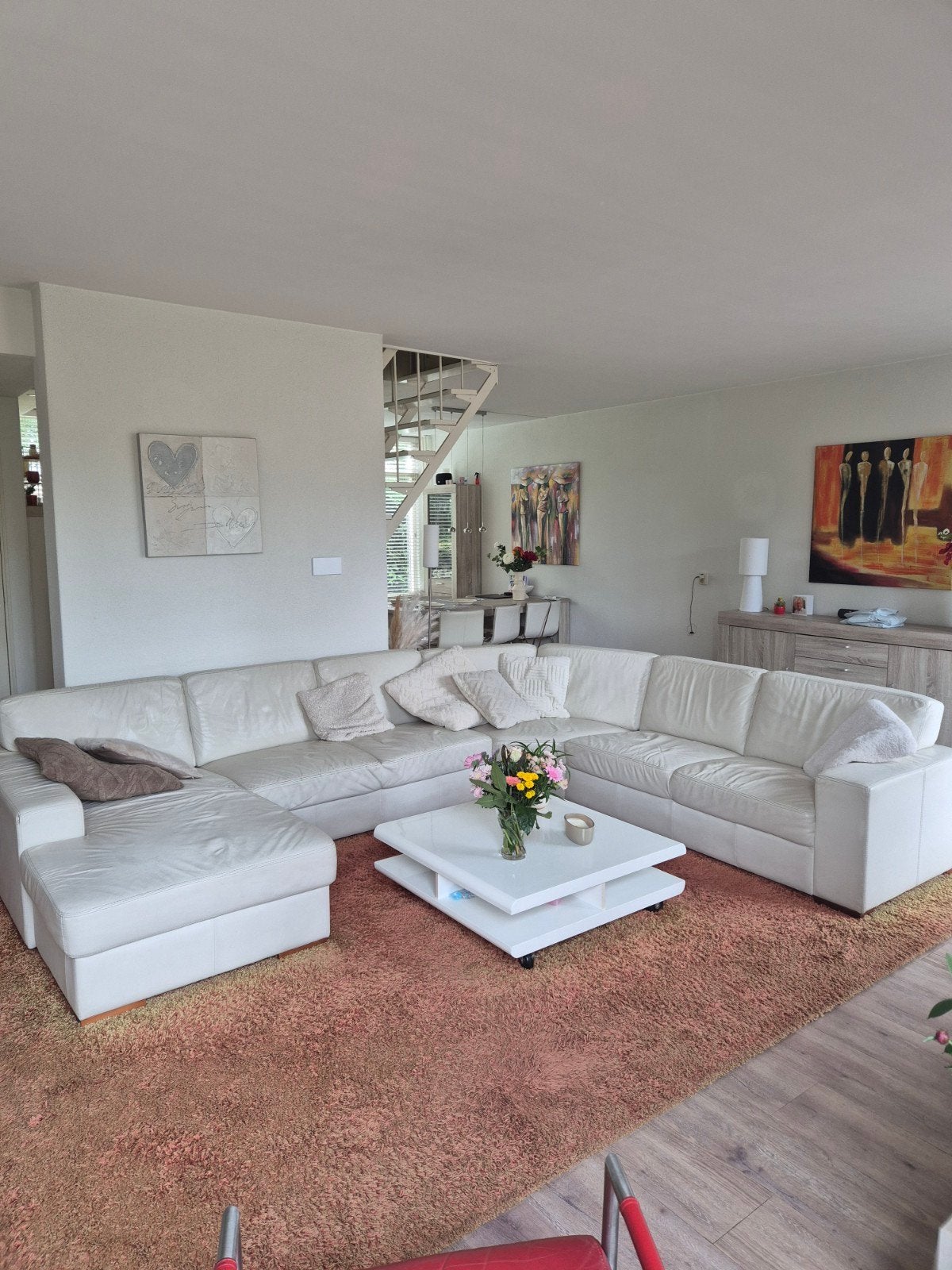 Montel Hoekbank met Chaise Longue - Leer - 340x270cm, Huis en Inrichting, Banken | Bankstellen, Ophalen